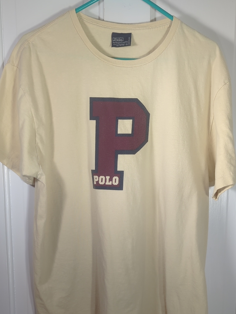 Vintage Ralph Lauren Polo Collegiate P Single Stitch T Large